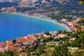 Adriatic Town of Baska aerial panorama Royalty Free Stock Photo