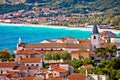 Adriatic town of Baska idyllic landscape view from the hill