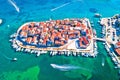 Adriatic Town of Tribunj on small island aerial view Royalty Free Stock Photo