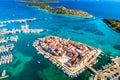 Adriatic Town of Tribunj on small island aerial view Royalty Free Stock Photo