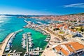 Adriatic town of Vodice waterfront aerial view Royalty Free Stock Photo