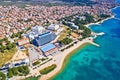 Adriatic town of Vodice waterfront aerial view Royalty Free Stock Photo