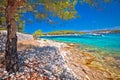 Adriatic turquoise beach and sailing cove on Pakleni Otoci islands