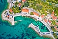 Adriatic village of Mlini waterfront aerial view Royalty Free Stock Photo