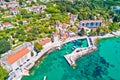 Adriatic village of Mlini waterfront aerial view Royalty Free Stock Photo