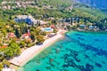 Adriatic village of Mlini waterfront and beach aerial view