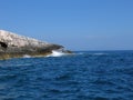 Adriatic waves hitting Cap Kamenjak in Croatia. Royalty Free Stock Photo