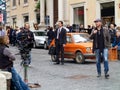 Adrien Brody filming The Third Person, in Rome