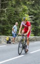 Adrien Petit on Col du Tourmalet - Tour de France 2014 Royalty Free Stock Photo