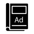 Ads glyph flat vector  icon Royalty Free Stock Photo