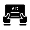 Ads glyph flat vector  icon Royalty Free Stock Photo
