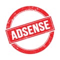 ADSENSE text on red grungy round stamp