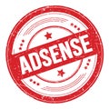 ADSENSE text on red round grungy stamp