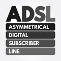 ADSL - Asymmetrical Digital Subscriber Line acronym, technology concept background