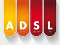 ADSL - Asymmetrical Digital Subscriber Line acronym, technology concept background