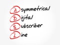 ADSL - Asymmetrical Digital Subscriber Line acronym, technology concept background