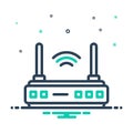 Mix icon for Adsl, router and wireless Royalty Free Stock Photo