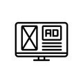 Black line icon for Adspace, mockup and space Royalty Free Stock Photo