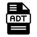 Adt Audio File Format Icon. Flat Style Design, File Type icons symbol. Vector Illustration