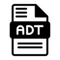 Adt file icon. Audio format symbol Solid icons, Vector illustration. can be used for website interfaces, mobile applications and