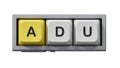 adu , questions and answers on Computer keyboard keys. Royalty Free Stock Photo