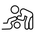Adult abuse icon outline vector. Defense people
