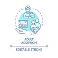 Adult adoption soft blue concept icon