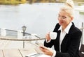 Adult attractive smiling businesswoman blond Royalty Free Stock Photo