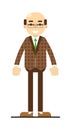 Adult bald man in brown suit and tie Royalty Free Stock Photo