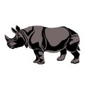 Adult Black Gray Rhino Silhouette