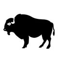 Adult buffalo vector illustration black silhouette profile Royalty Free Stock Photo