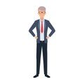 Adult businessman icon, flat design