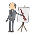 Adult businessman with statistics scribble