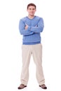 Adult caucasian man in casual outfit isolated