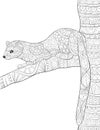 Adult coloring book,page a cute beautiful animal image for relaxing.Zen art style illustration