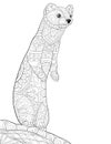 Adult coloring book,page a cute beautiful animal image for relaxing.Zen art style illustration