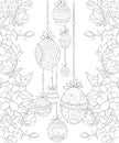 Adult coloring book,page a cute Easter Eggs image for relaxing. Royalty Free Stock Photo