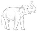 Adult coloring book,page a cute elephant illustration for relaxing.