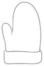 Adult coloring book,page a cute glove image for relaxing.Line art style illustration for Royalty Free Stock Photo