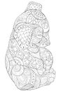 Adult coloring book,page a cute little sleeping dog for relaxing.Zen art style illustration.