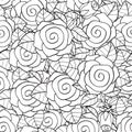 Adult coloring book page design with floral seamless pattern Royalty Free Stock Photo