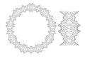 Adult coloring book page with knotted wreath