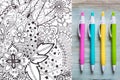 Adult coloring books, mindfulness concept