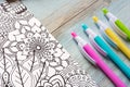 Adult coloring books, mindfulness concept