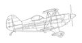 Adult Coloring Page For Book And Drawing. Plane Vector . Black Contour Sketch Illustrate Isolated On White Background