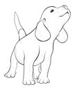 Adult coloring page a cute little isolated dog for relaxing.Zen art style illustration.