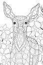 Adult coloring page deer Royalty Free Stock Photo