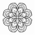 Calming Symmetry: Oval Flower Coloring Book Page