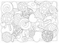 Adult coloring page lollipop candy illustration