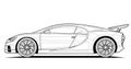 Adult coloring page vector car illustration. Black contour sketch illustrate Isolated on white background Royalty Free Stock Photo